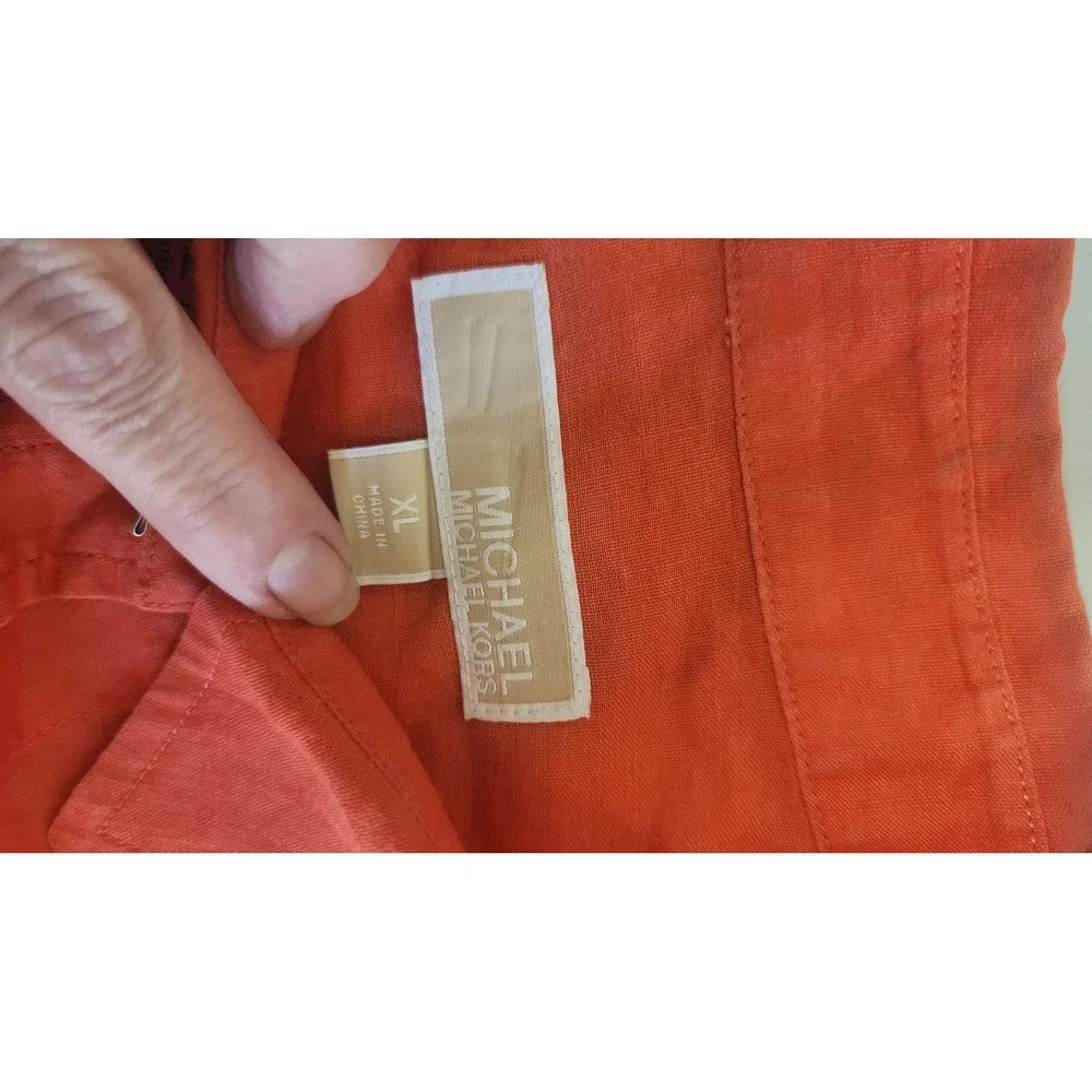Michael Kors Button Down Shirt Womens XL Coral Excellent